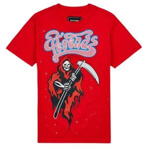 LEGENDS SKULL CHENILLE PATCHED TEE - RED